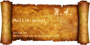 Mellik Ariel névjegykártya